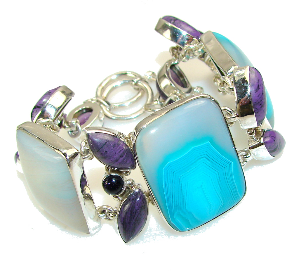 Fabulous Design Of Botswana Agate Sterling Silver Bracelet