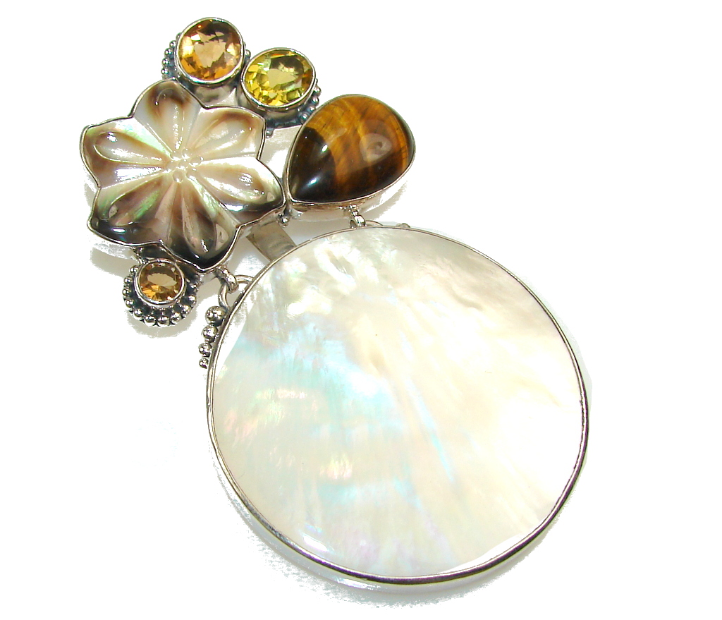 Huge! Amazing Design Of Blister Pearl Sterling Silver pendant