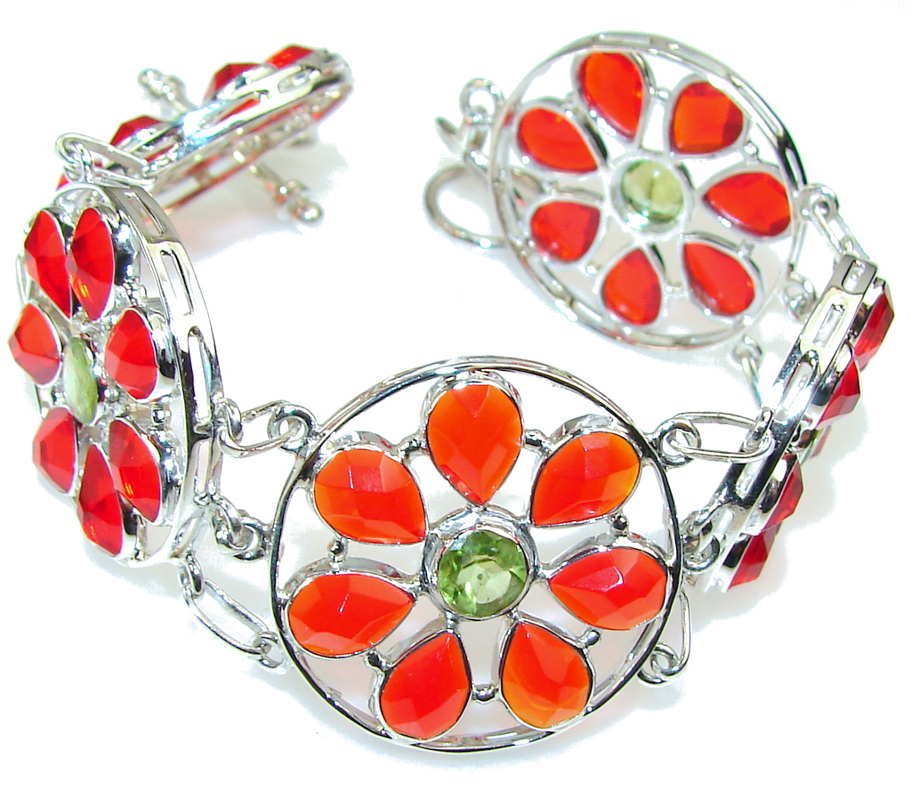Falling In Love!! Multicolor Quartz Sterling Silver Bracelet