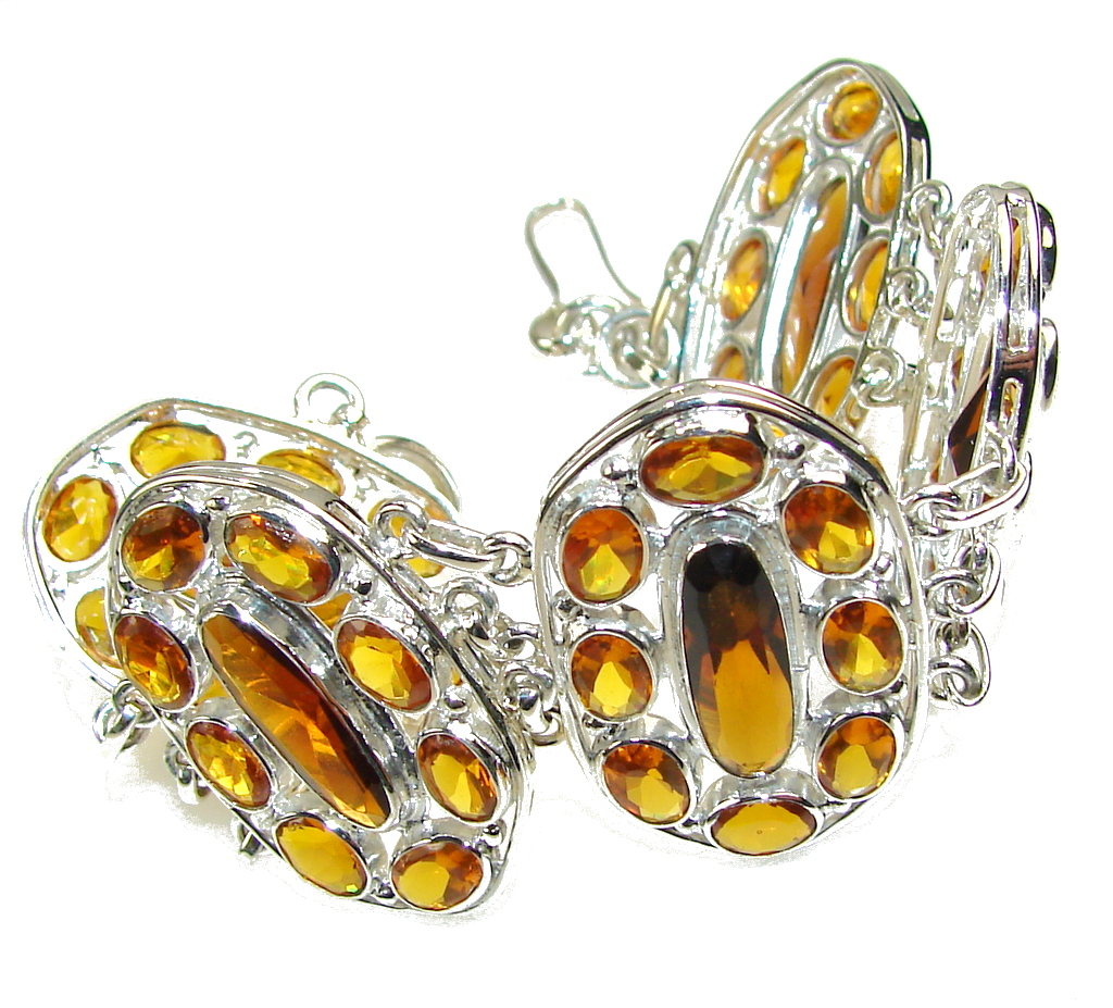Sunshine Daze!! Honey Topaz Quartz Sterling Silver Bracelet