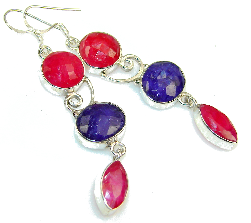 Natural Beauty!! Pink Ruby Sterling Silver earrings