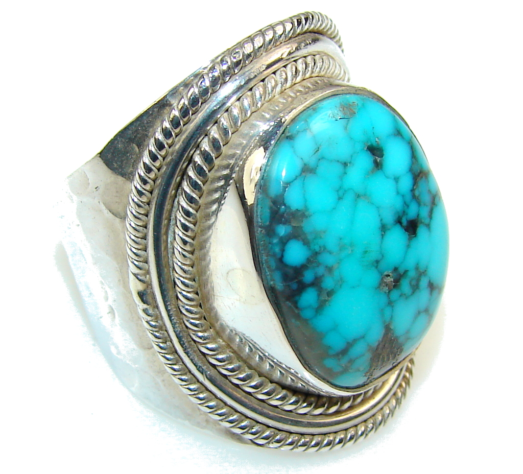 Awesome Blue Turquoise Sterling Silver Ring s. 9
