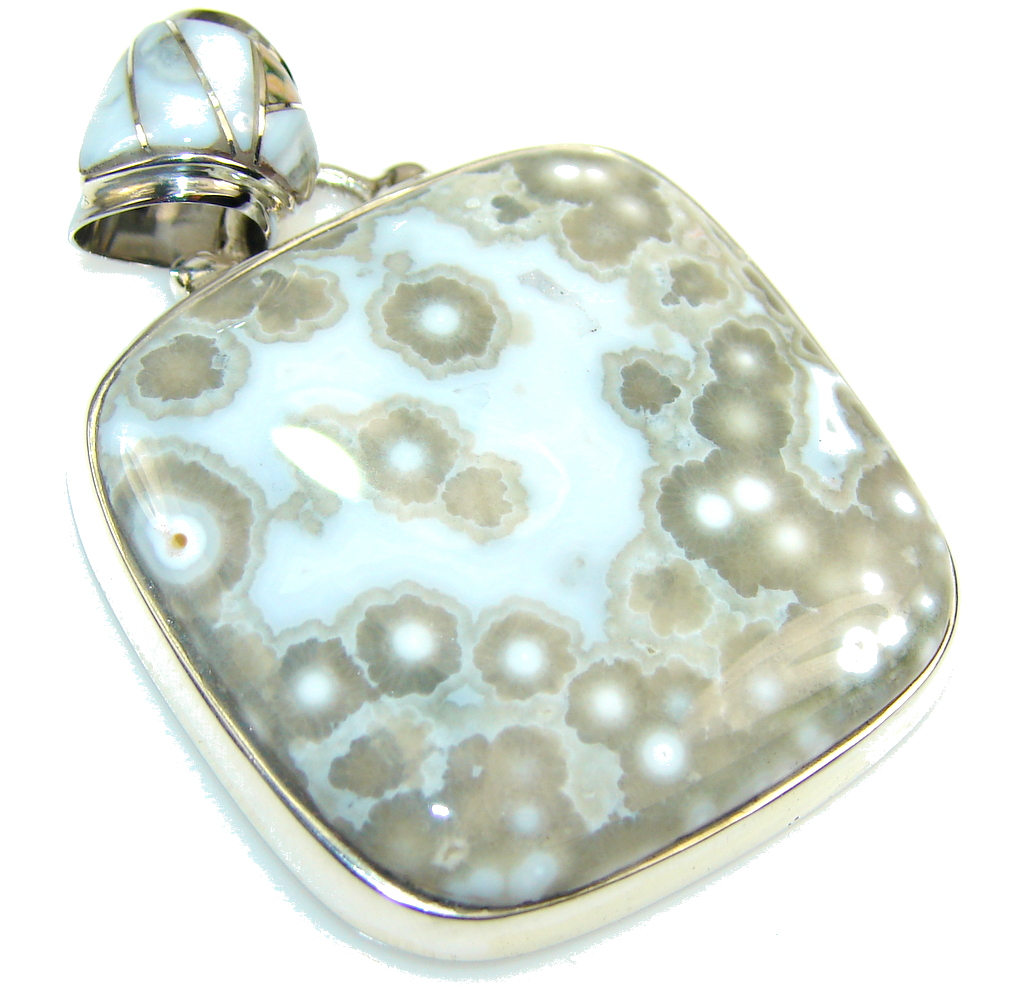 Beautiful Design!! Ocean Jasper Sterling Silver Pendant