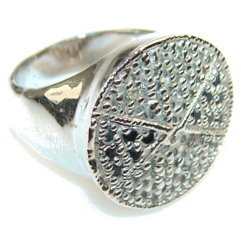 Amazing Black Topaz Sterling Silver ring s. 7
