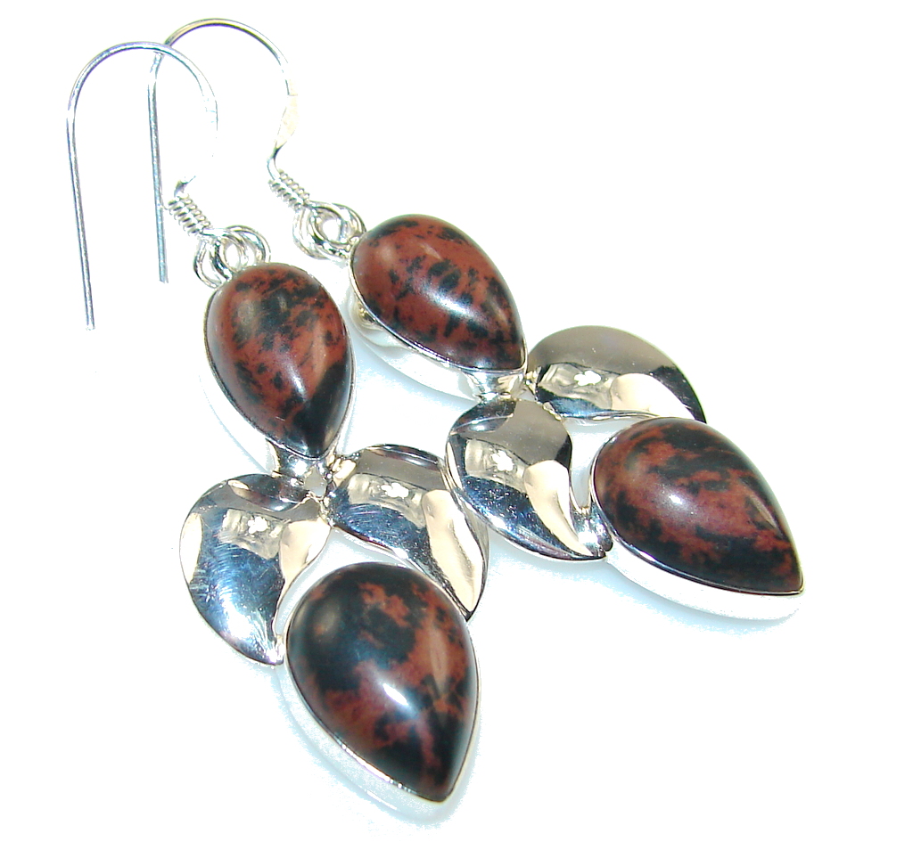 Excellent Red Obsidian Sterling Silver earrings