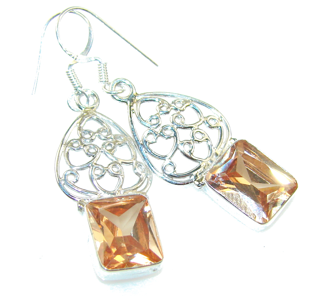 Amazing Golden Topaz Sterling Silver earrings