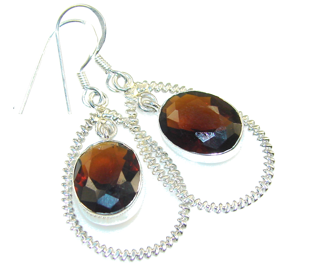 Beautiful Brown Smoky Topaz Sterling Silver earrings