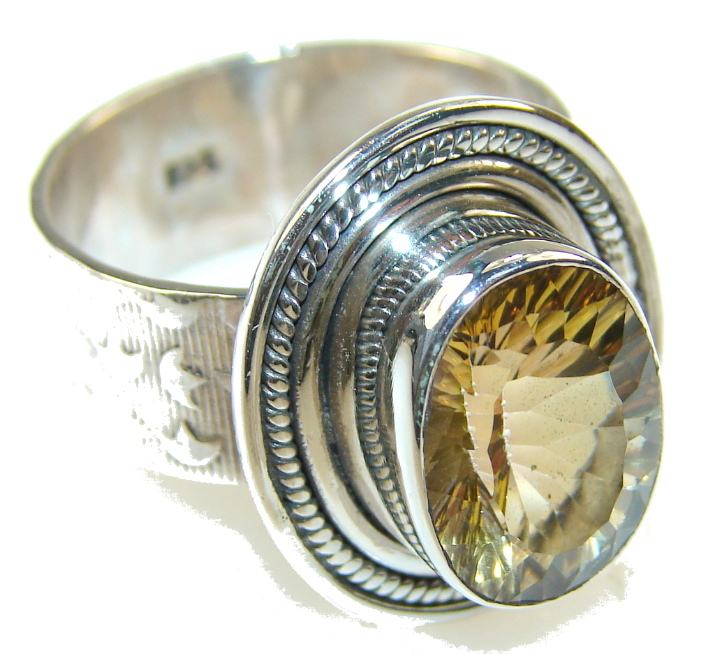 Amazing Color Changing Citrine Quartz Sterling Silver Ring s. 9 1/4
