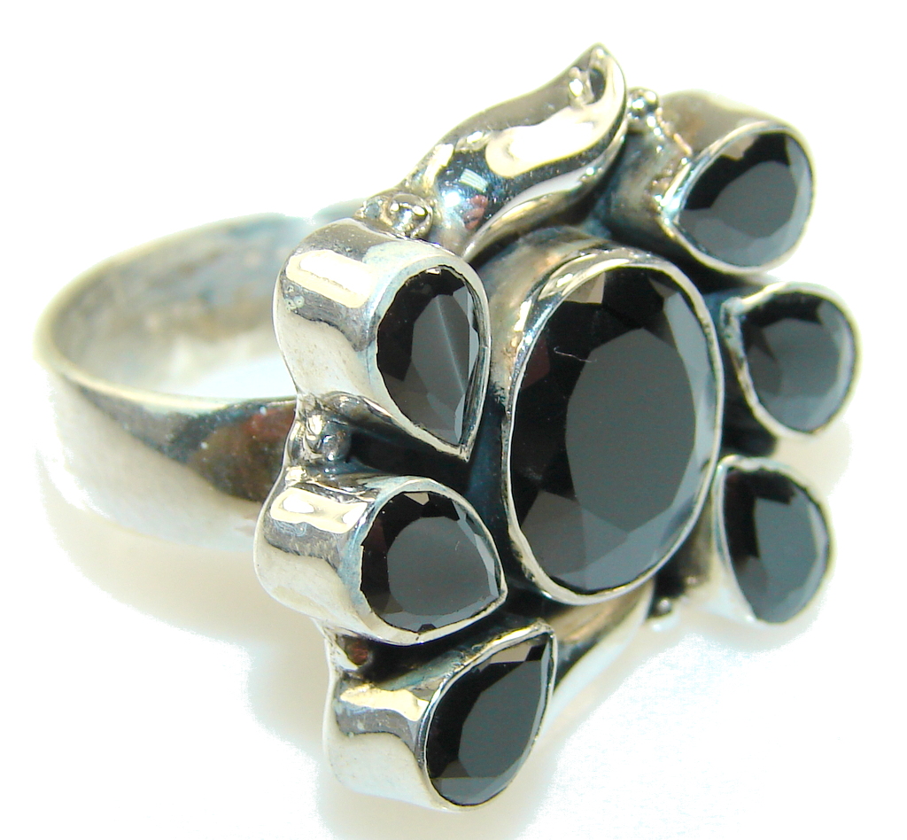 Awesome Design!! Hematite Sterling Silver Ring s. 10