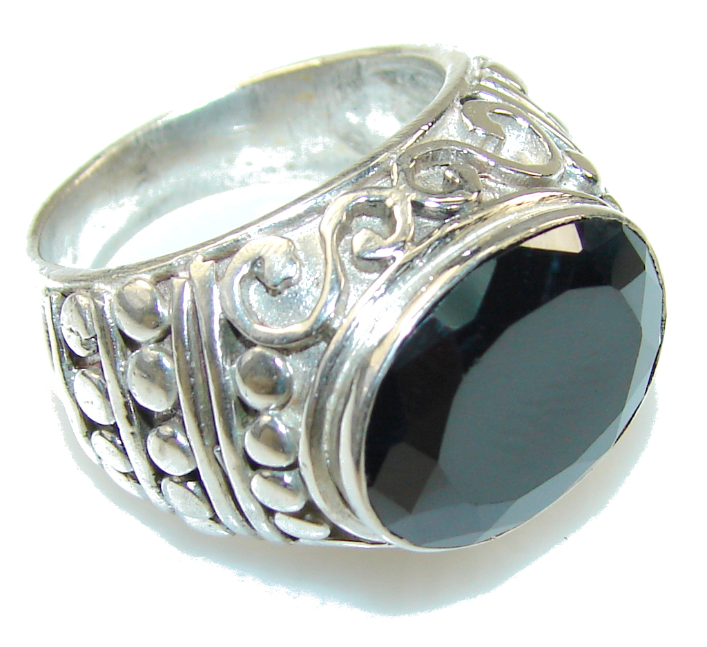 Excellent Design!! Hematite Sterling Silver Ring s. 8