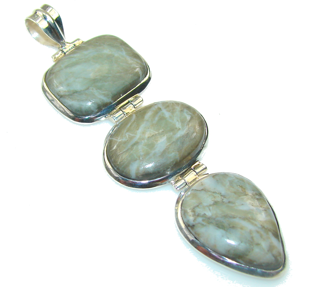 Awesome New Green Jasper Sterling Silver pendant