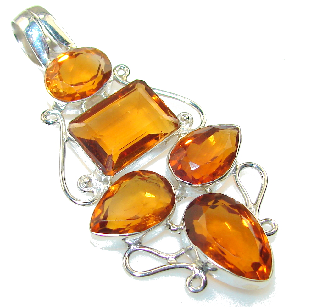 Amazing Honey Topaz Sterling Silver Pendant