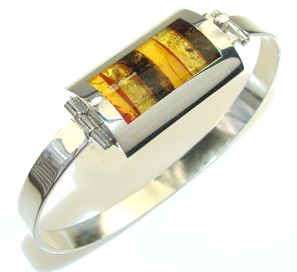 Marvelous Polish Amber Sterling Silver Cuff/Bracelet