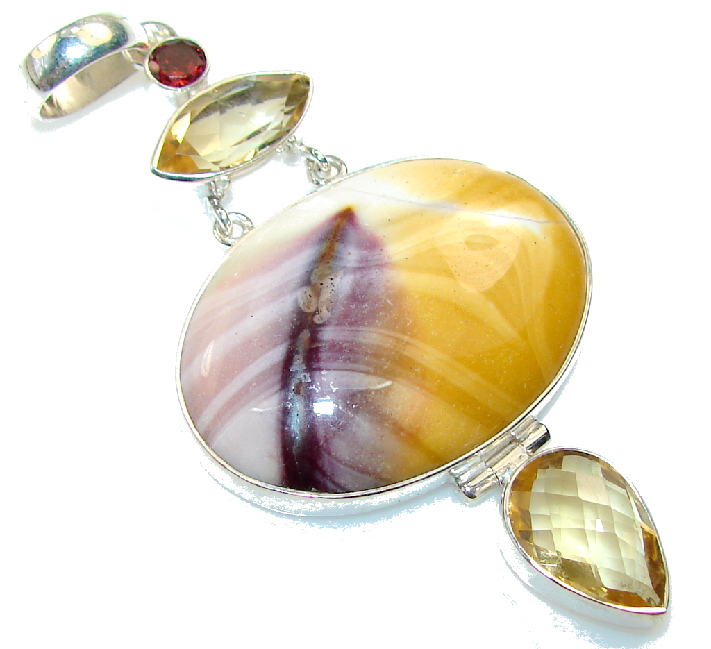 Big! Secret Australian Mookaite Sterling Silver Pendant