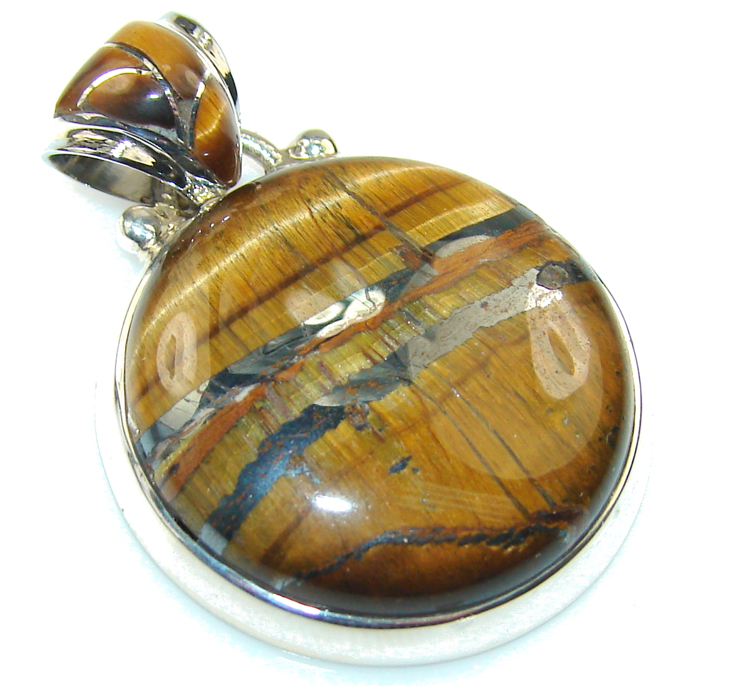 Awesome Golden Tigers Eye Sterling Silver Pendant