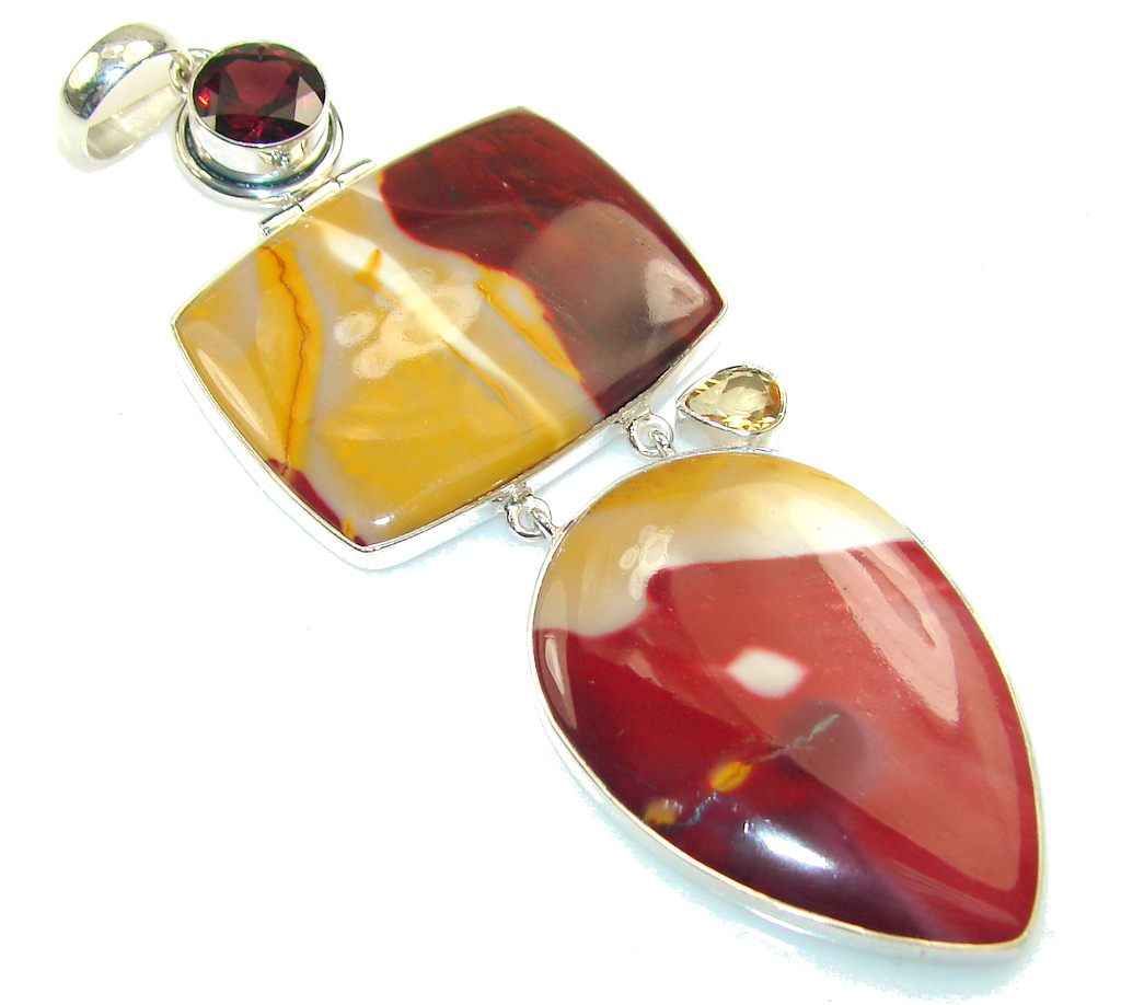 Large!! Amazing Australian Mookaite Sterling Silver Pendant