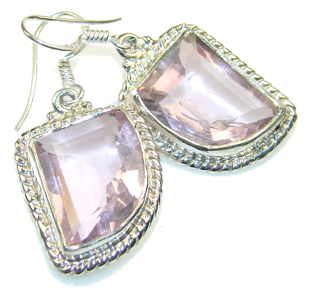 Awesome Pink Topaz Sterling Silver earrings