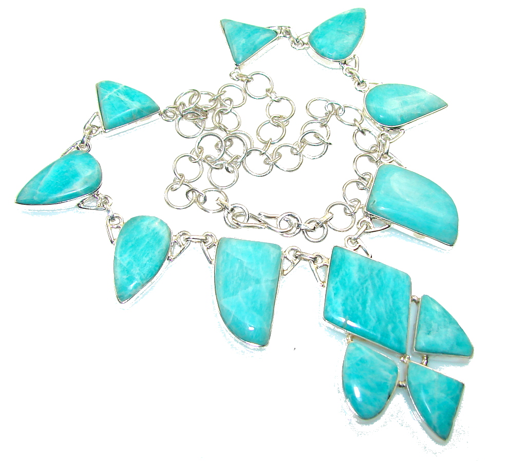 Blue Ivy!! Amazonite Sterling Silver necklace