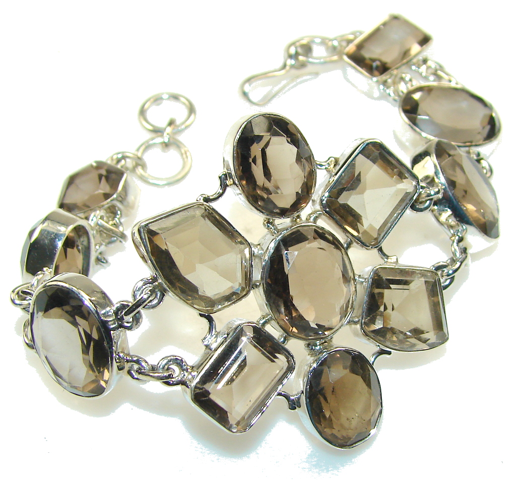 Fantastic Light Smoky Topaz Sterling Silver Bracelet