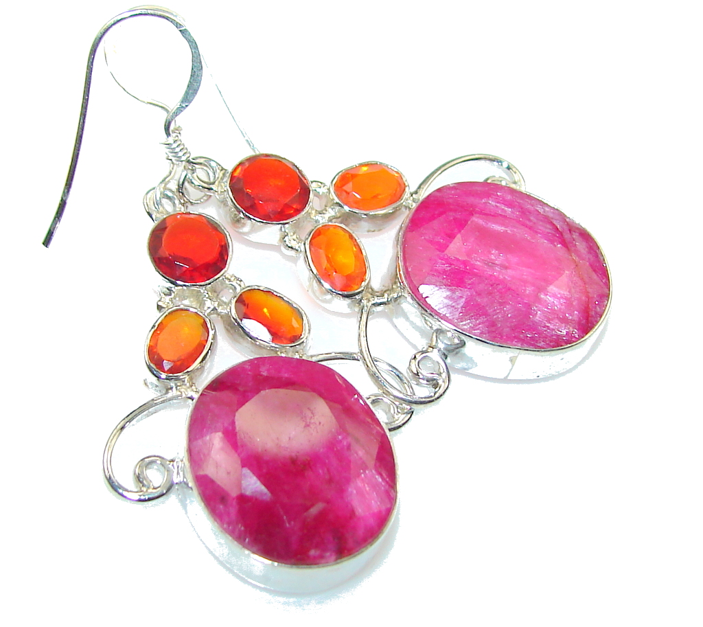 My SWeet!! Pink Ruby Sterling Silver earrings