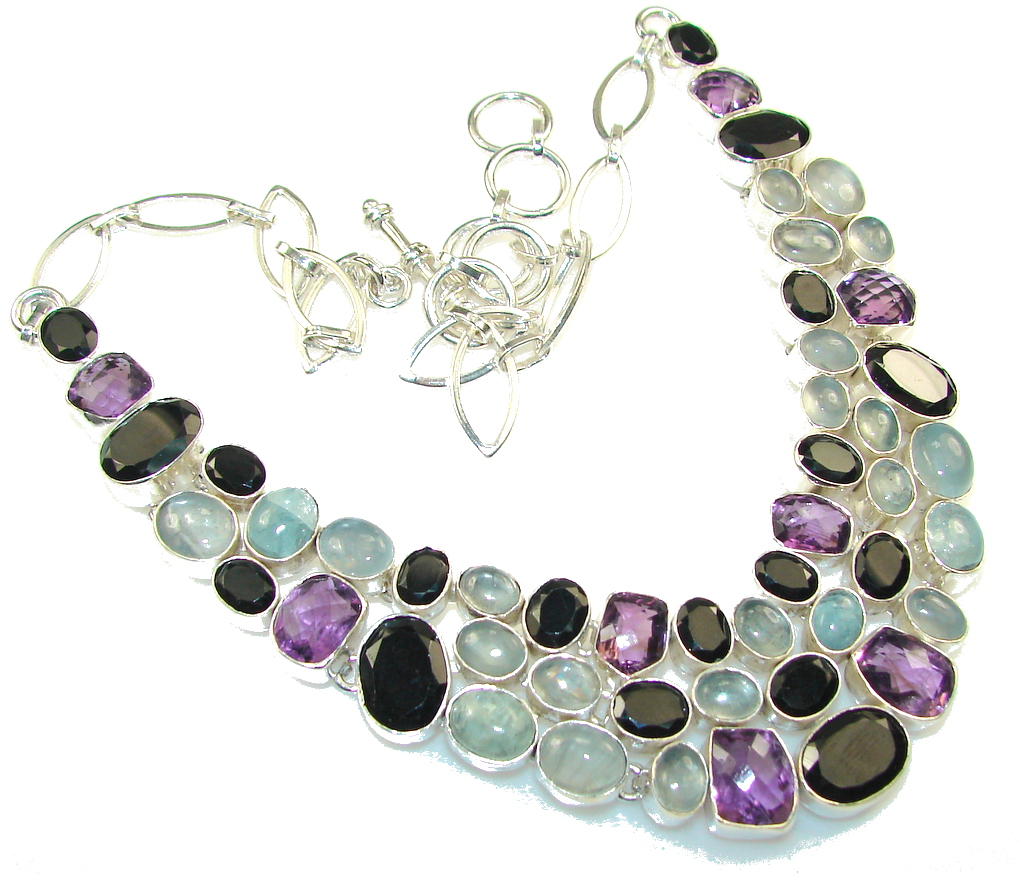 Aura Of Beauty!! Purple Amethyst Sterling Silver necklace