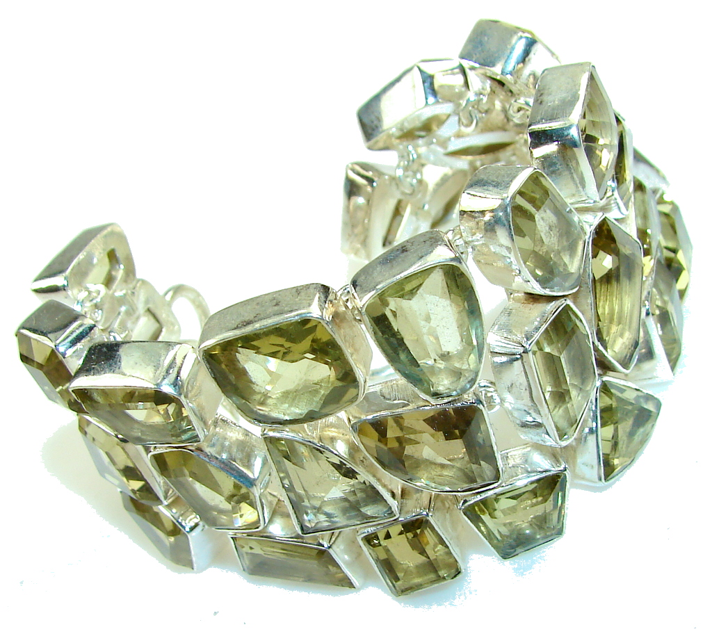 Morning Frost!! Yellow Citrine Sterling Silver Bracelet