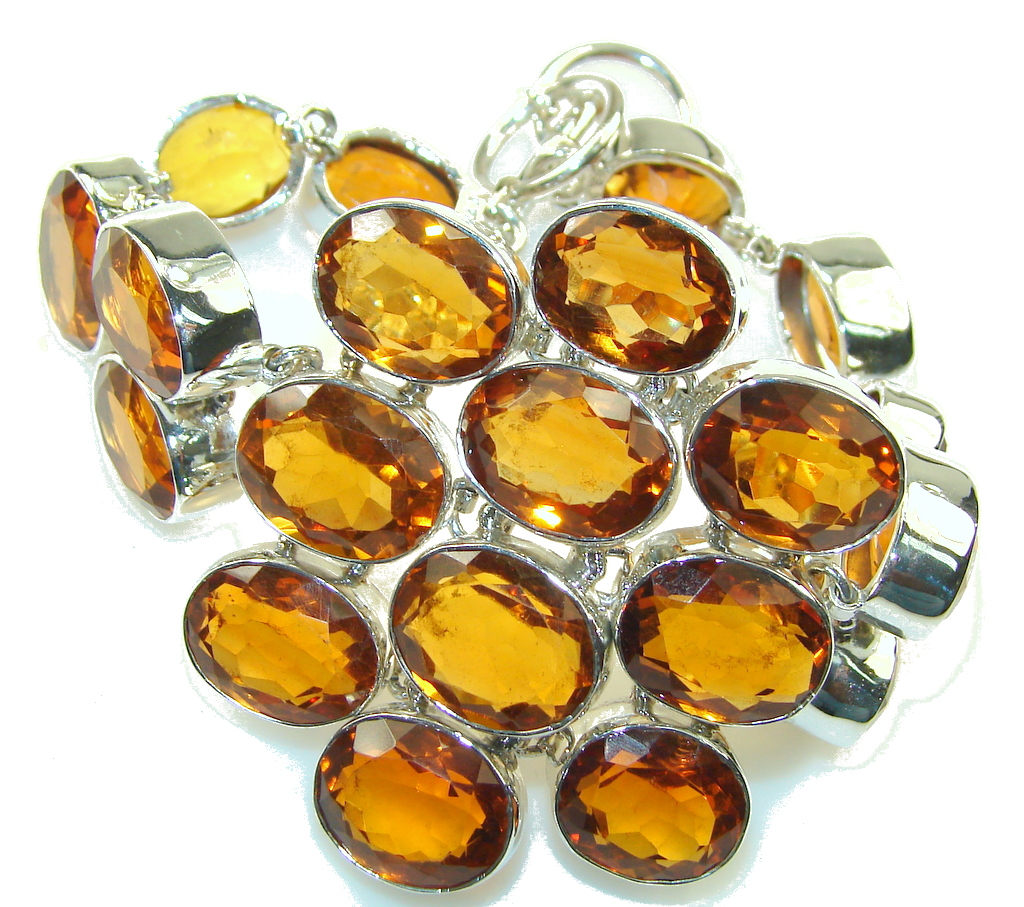 Trade Secret!!! Honey Topaz Quartz Sterling Silver Bracelet