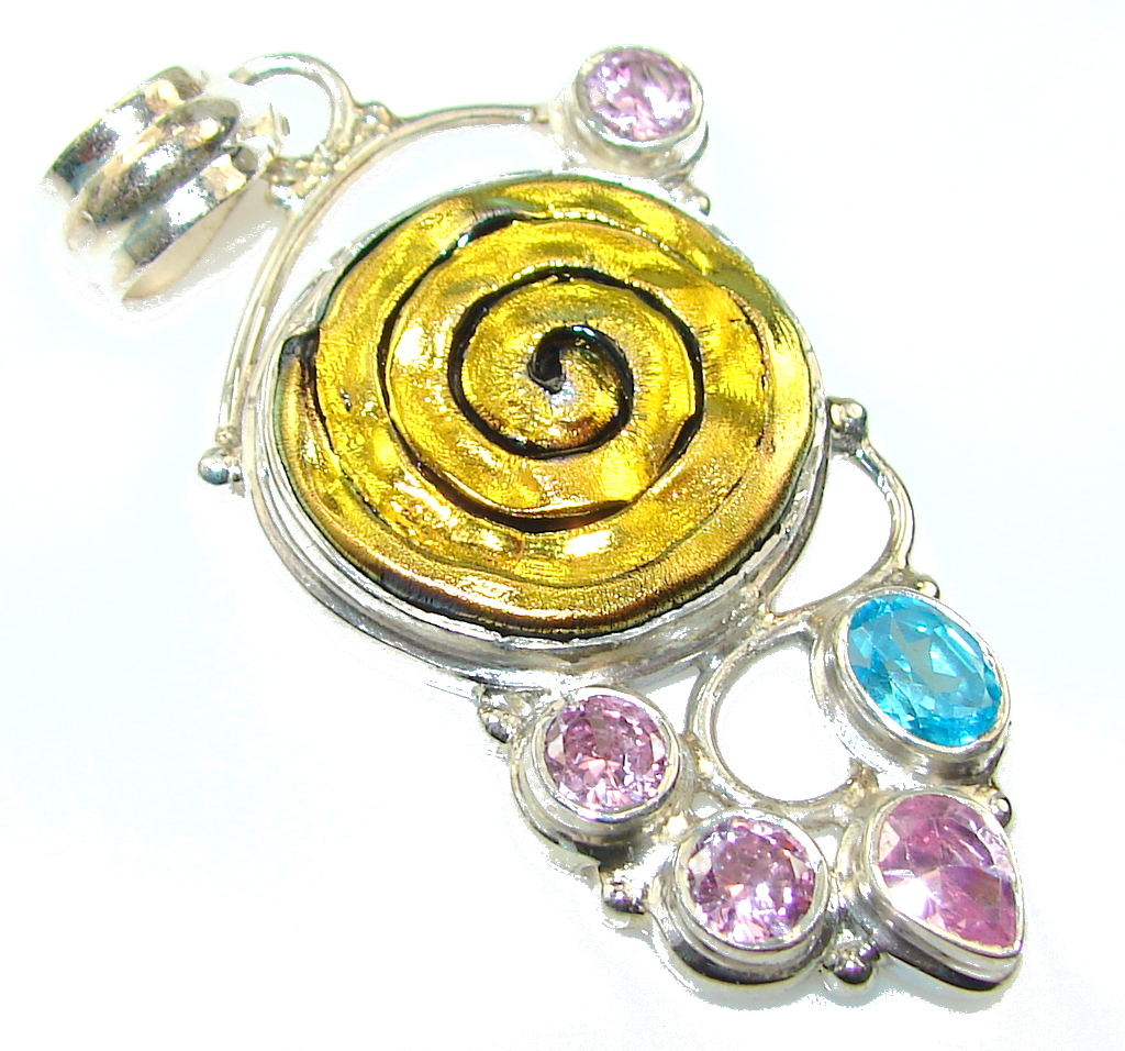 Classy Mother Of Pearl Sterling Silver Pendant