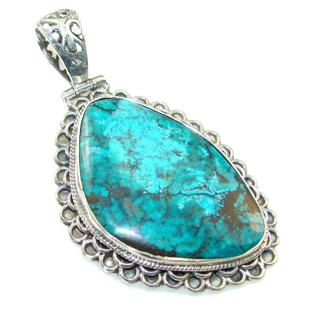 Secret Blue Chrysocolla Sterling Silver pendant