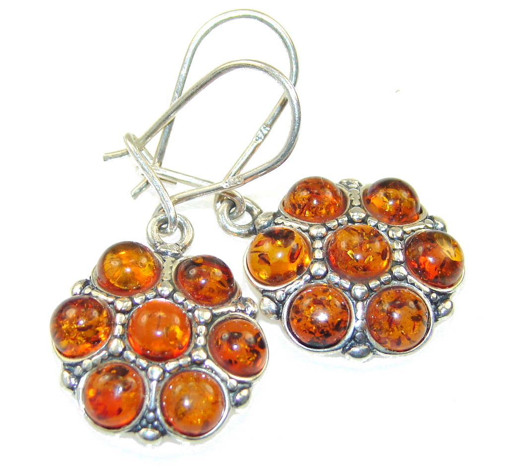 Amazing Polish Amber Sterling Silver earrings