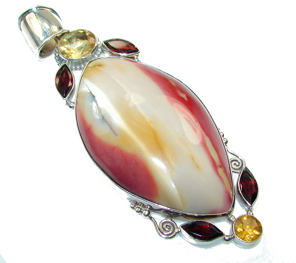 Big!! Awesome Australian Mookaite Sterling Silver Pendant