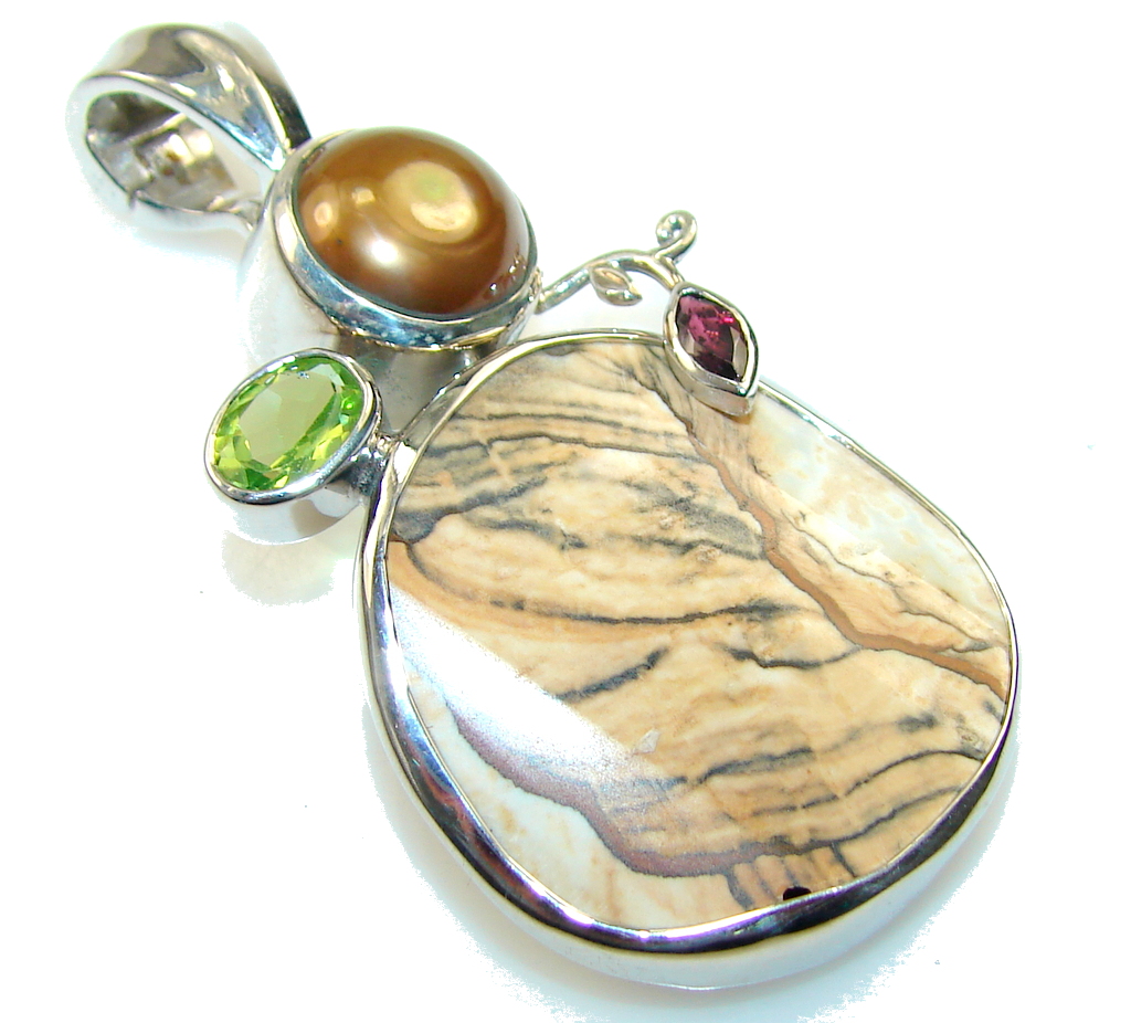 Awesome Design Picture Jasper Sterling Silver pendant