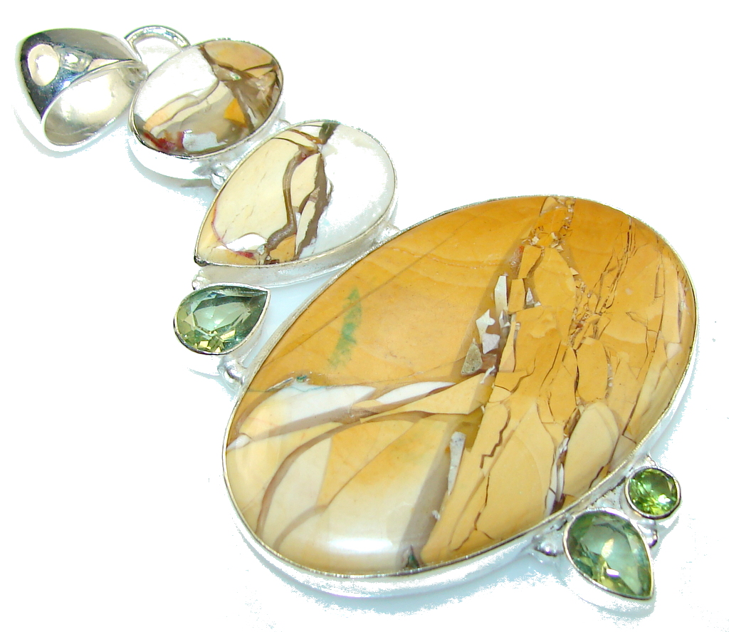 Big!! Perfect Burro Creek Jasper Sterling Silver Pendant