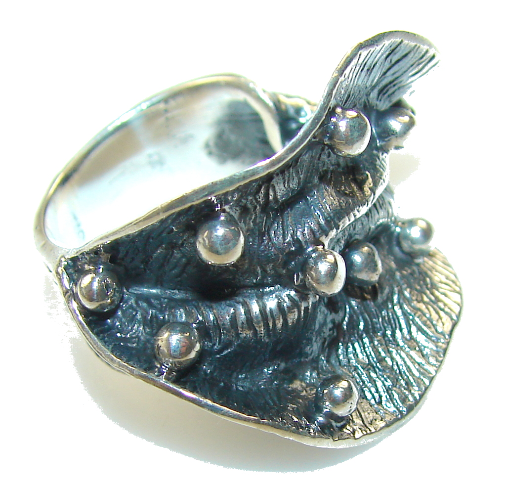 Perfect Design!! Oxidized Silver Sterling Silver Ring s. 6