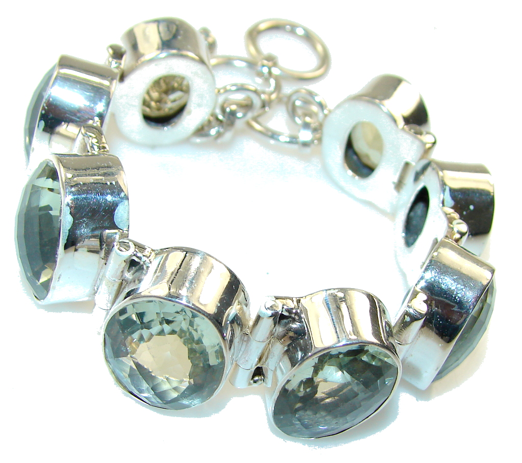 Lime Treasure!! Citrine Sterling Silver Bracelet