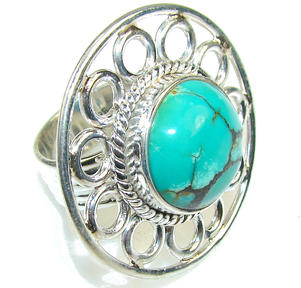 Amazing Color Of Turquoise Sterling Silver Ring s. 7