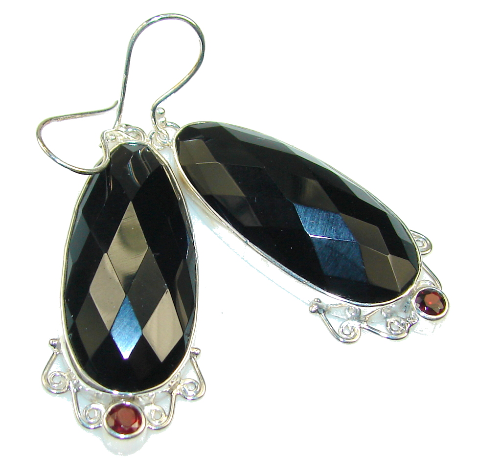 Excellent Black Onyx Sterling Silver earrings