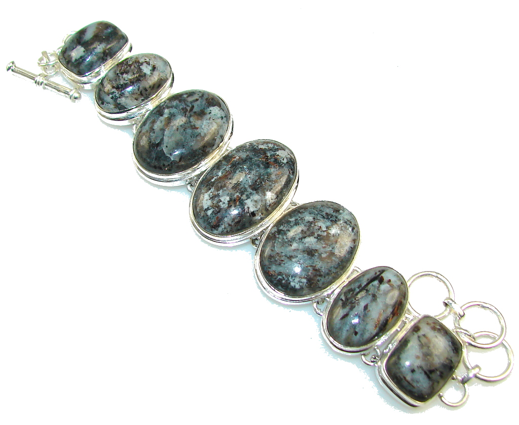Beautiful Design Of Moss Agate Sterling Silver Bracelet