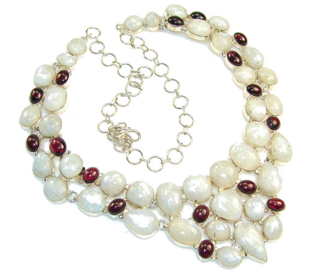 Secret Dream!! White Moonstone Sterling Silver necklace