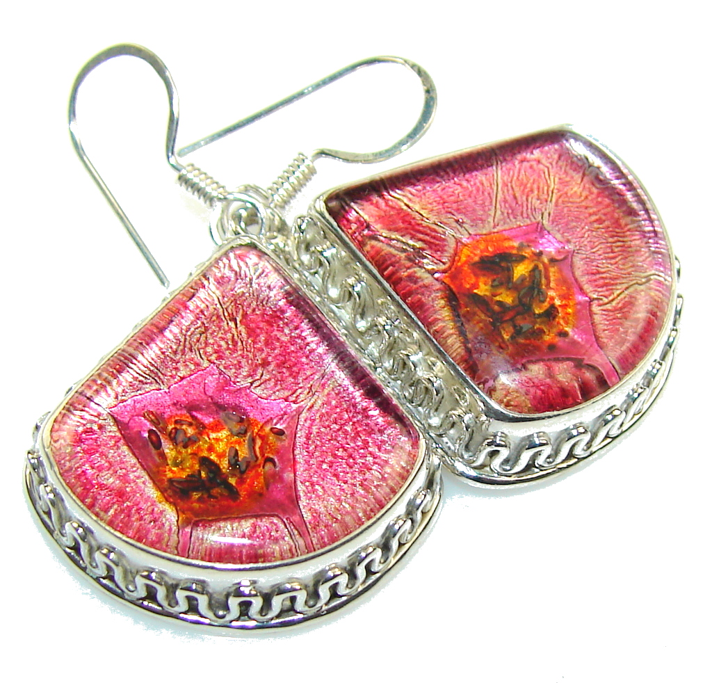 Path Of Life!! Dichroic Glass Sterling Silver earrings
