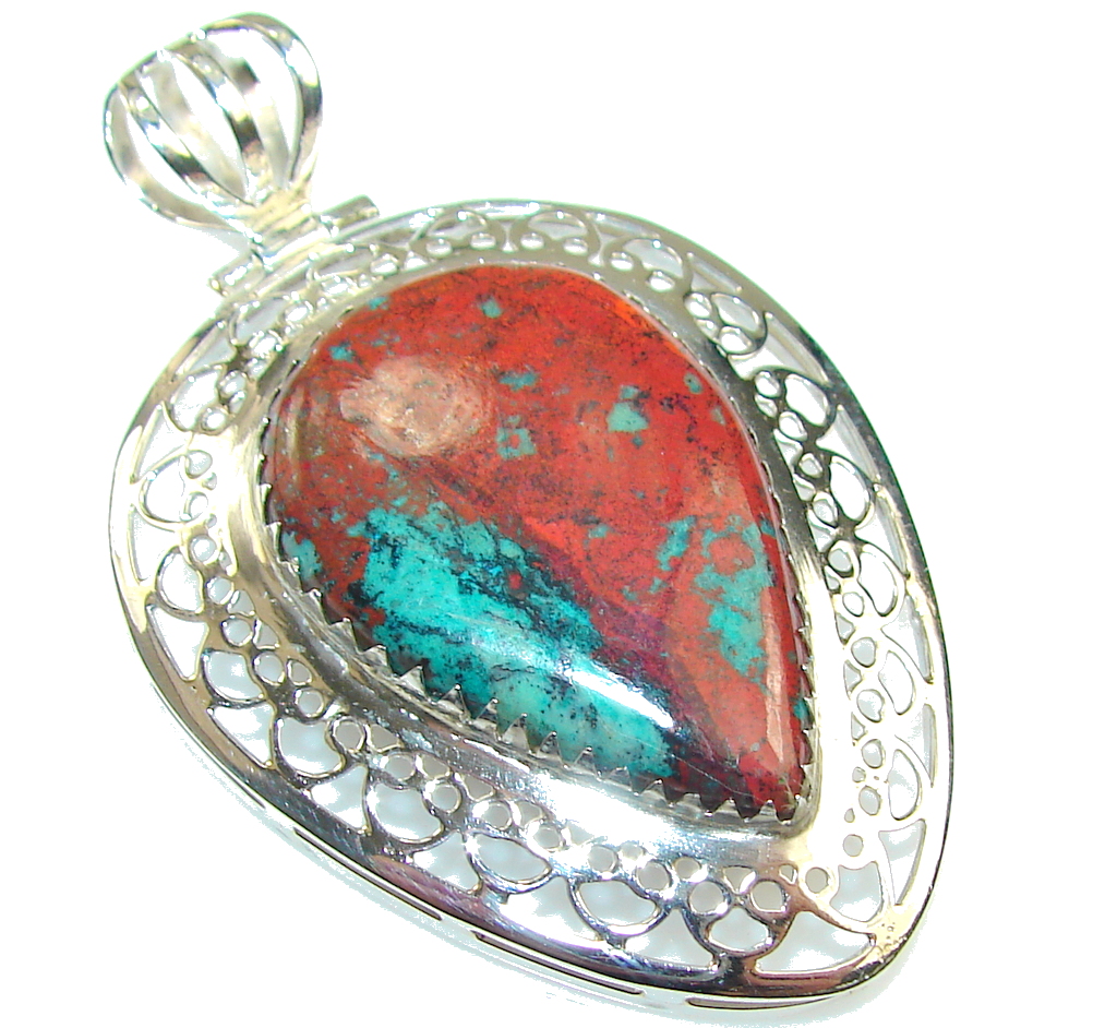 Amazing Red Sonora Jasper Sterling Silver Pendant