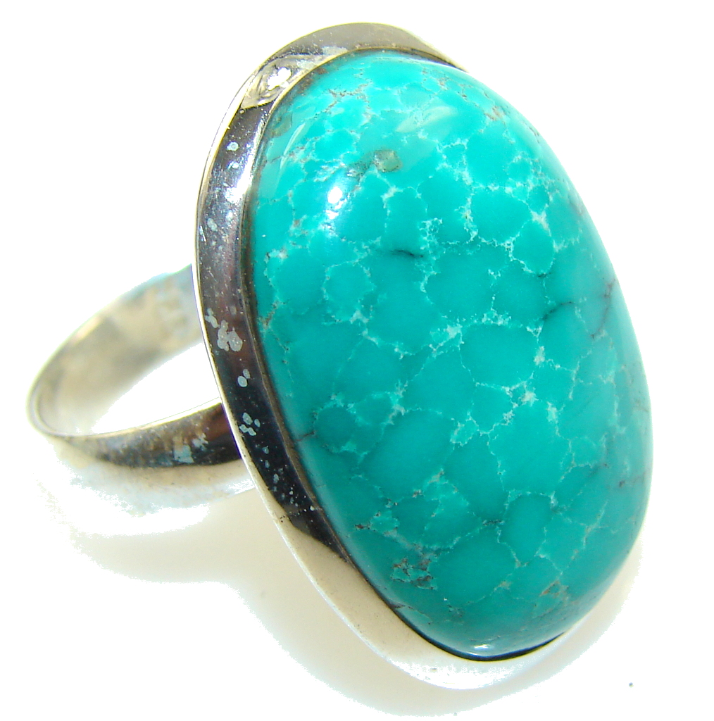 Beautiful! Blue Turquoise Sterling Silver Ring s. 9