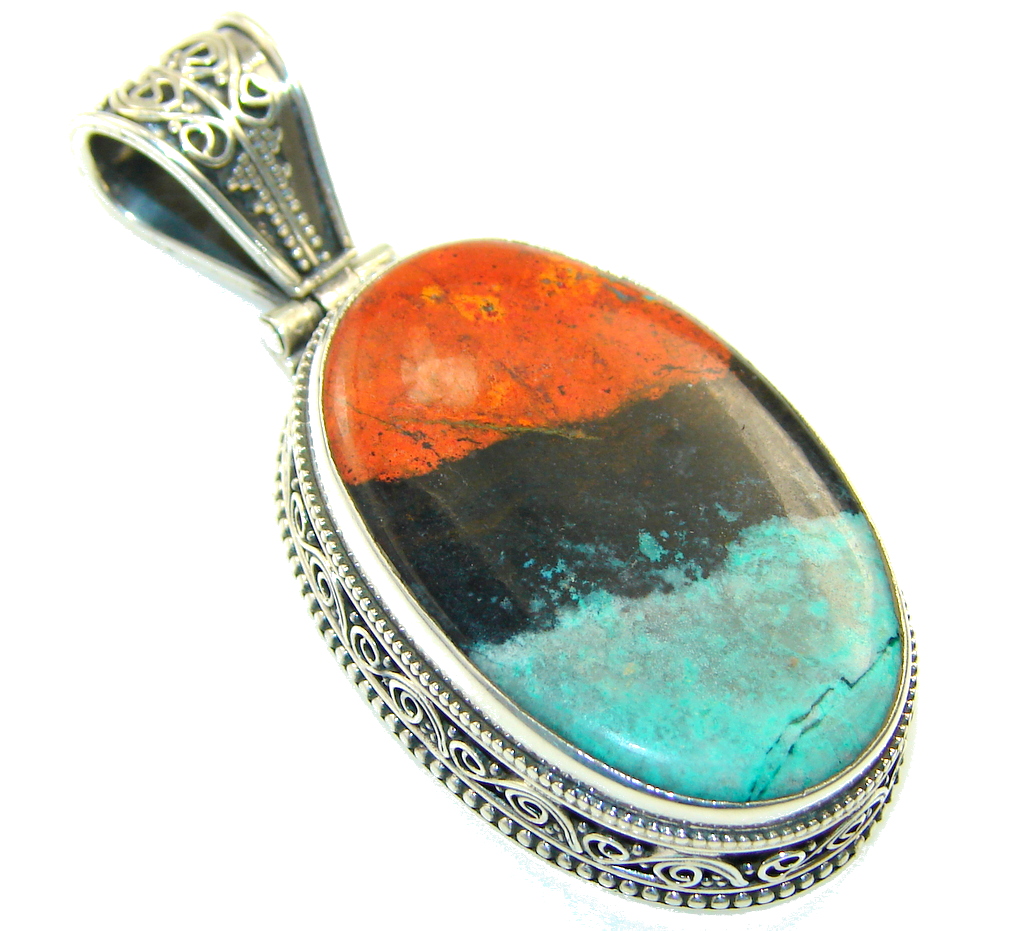 Amazing Red Sonora Jasper Sterling Silver Pendant