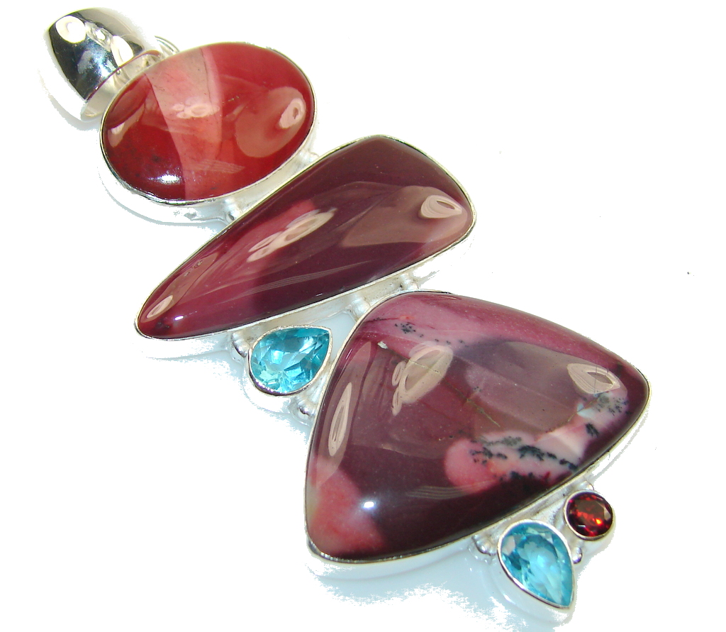 Large!! Awesome Australian Mookaite Sterling Silver Pendant