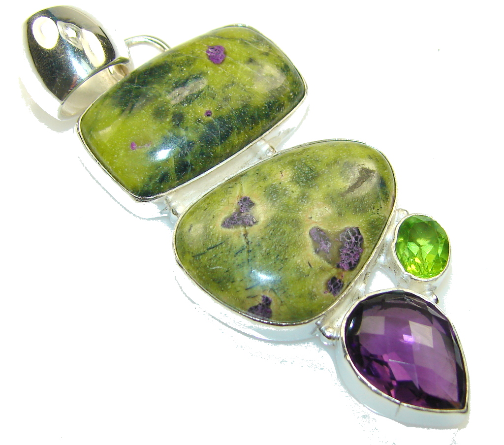 Excellent Green Golden Obsidian Sterling Silver pendant