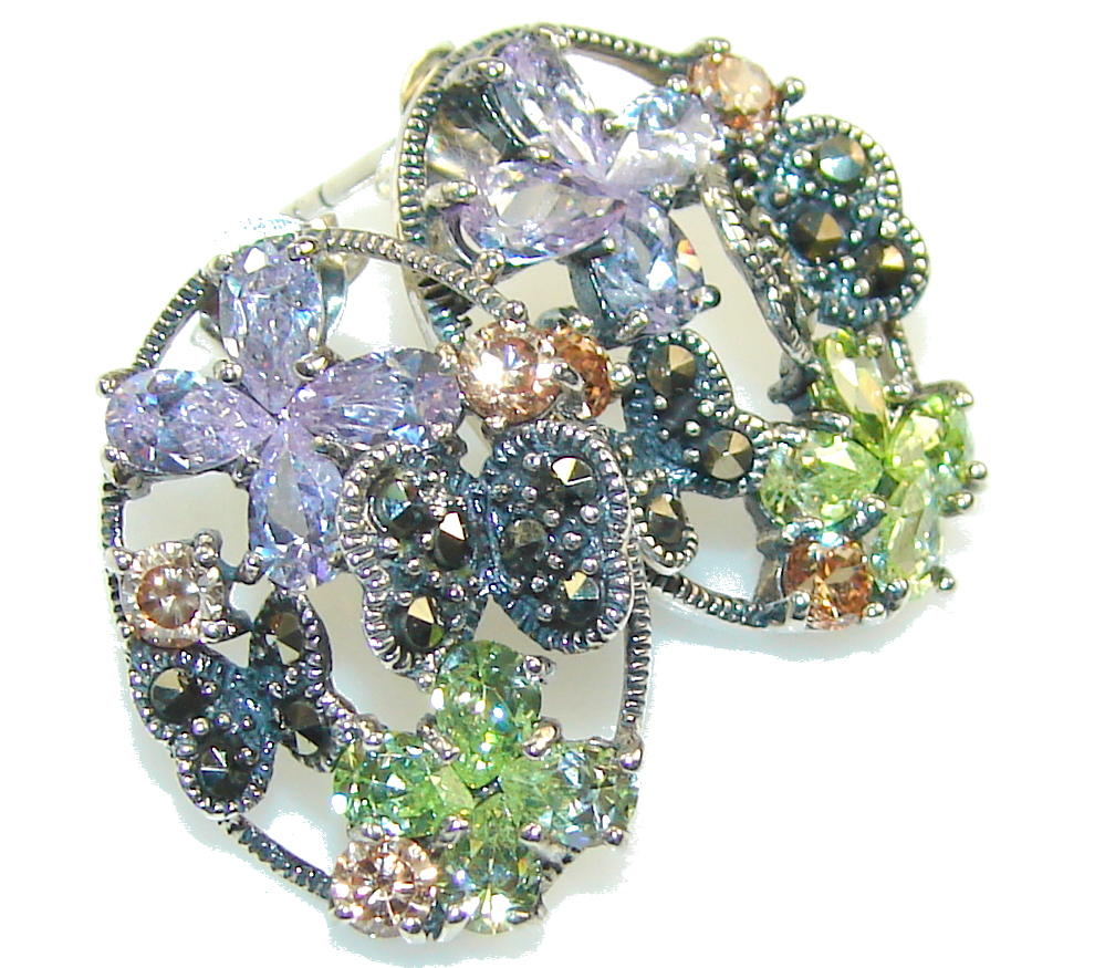 Amazing Multicolor Quartz Sterling Silver earrings