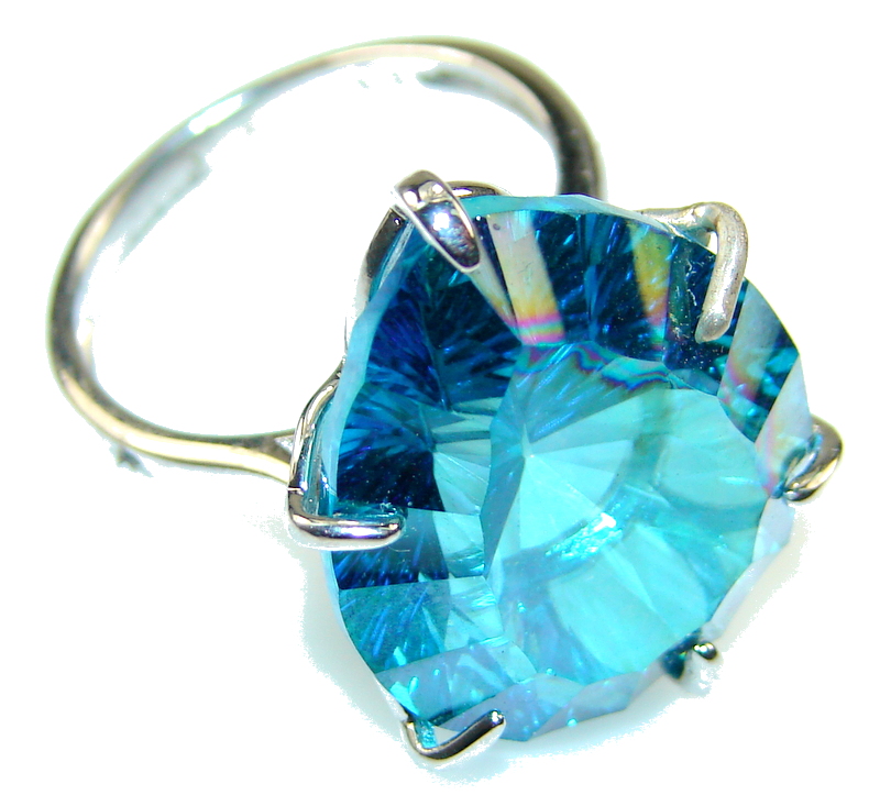 Beautiful Style Of Blue Topaz Sterling Silver Ring s. 8