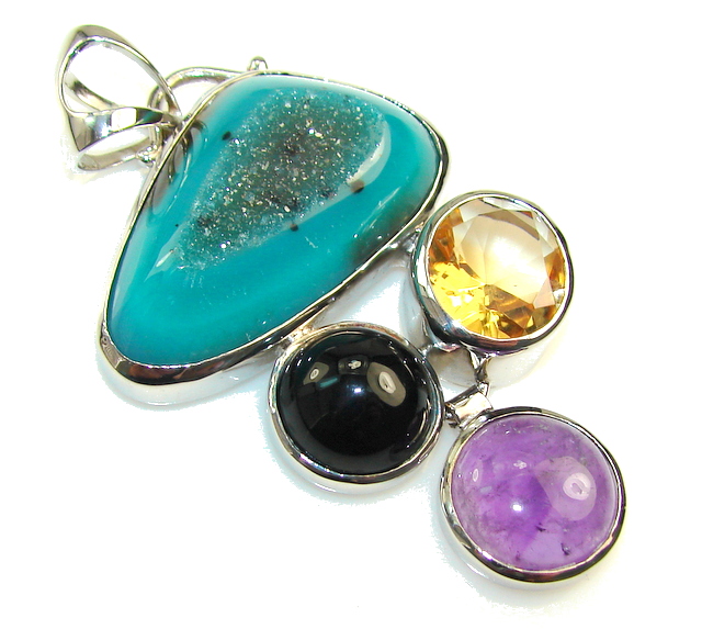 Christmas Joy Agate Sterling Silver pendant