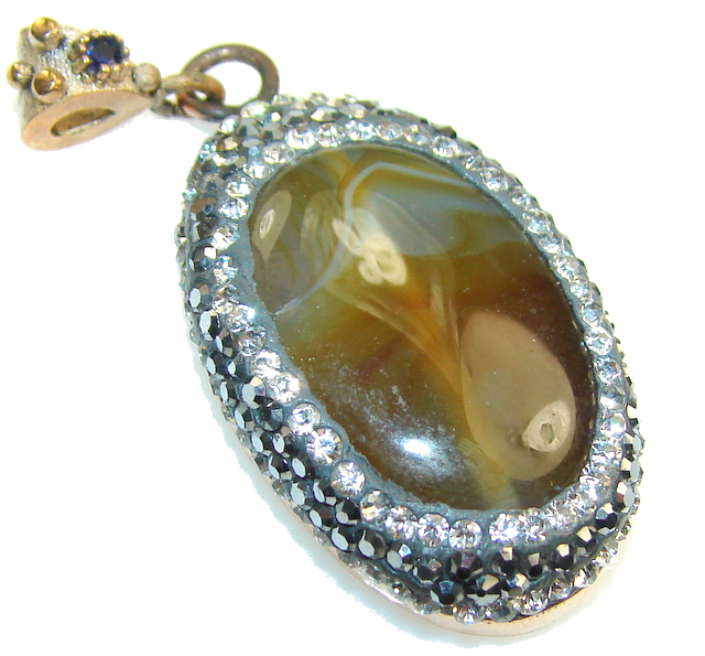 AWesome Color Of Agate Sterling Silver Pendant