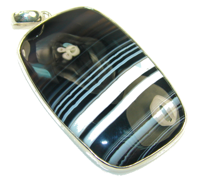 Ray Of Light!! Botswana Agate Sterling Silver Pendant